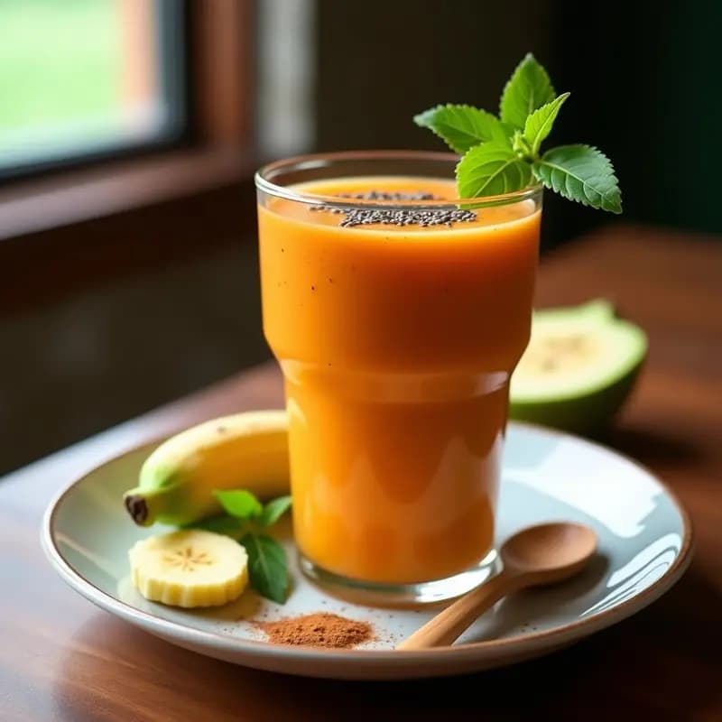 Smoothie de Tamarillo y Plátano Macho: Bebida Andina Energética y Sin Lactosa