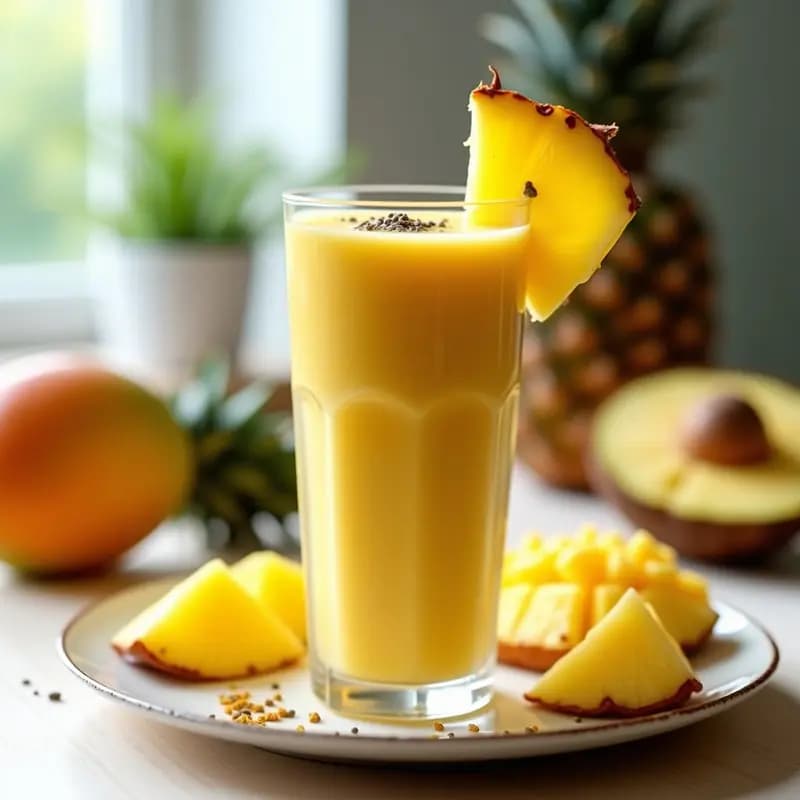 Smoothie Tropical de Mango y Piña Colada: Receta Energética en 5 Minutos para el Desayuno