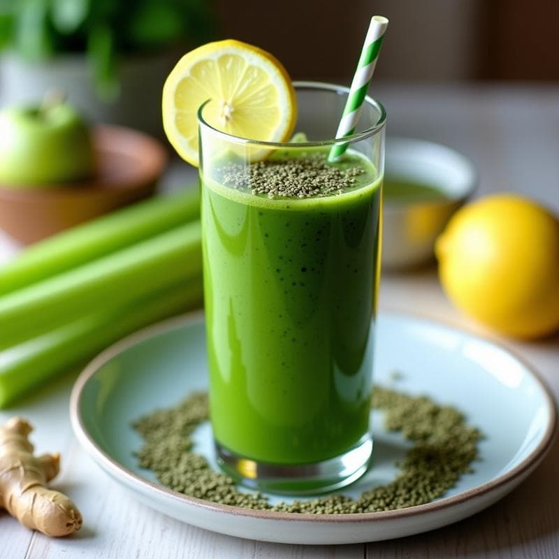 Smoothie Verde Detox con Apio y Espirulina: Receta Desintoxicante en 5 Minutos