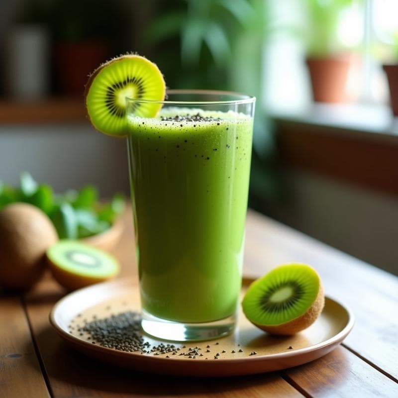Smoothie Verde Energético: Receta con Espinaca y Kiwi para Desayunos Potentes