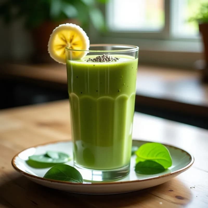 Smoothie Verde Energético: Receta con Espinacas y Plátano para el Desayuno
