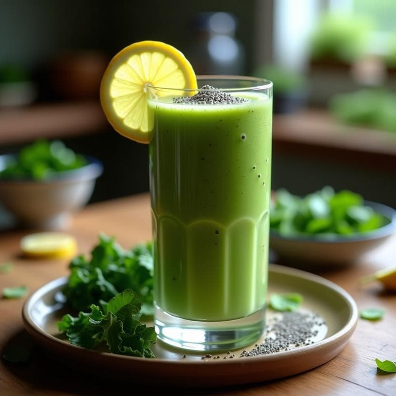 Smoothie Verde Energético con Kale y Espinaca: Receta Antioxidante en 5 Minutos