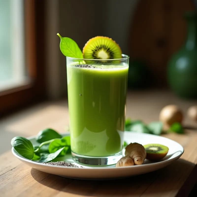 Smoothie Verde Energizante: Receta con Espinacas y Kiwi en 5 Minutos