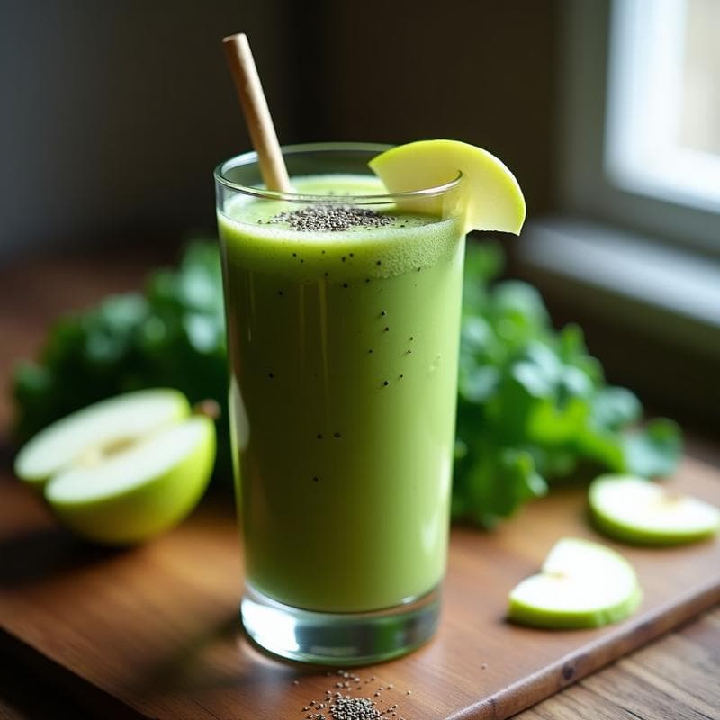 Smoothie Verde Energizante: Receta con Kale y Manzana para Empezar el Día con Energía