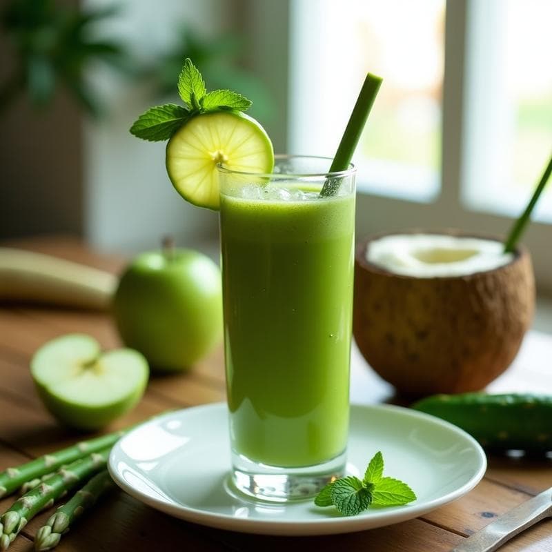Smoothie Verde de Espárrago y Manzana: Bebida Detox y Diurética en 5 Minutos