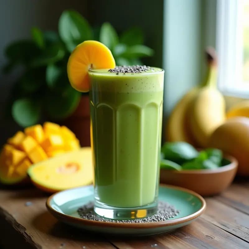 Smoothie Verde con Espinaca y Mango: Receta Probiótica para Digestión Ligera