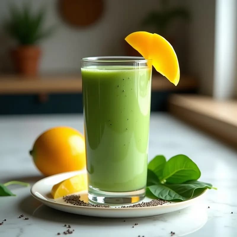 Smoothie Verde de Espinaca y Mango: Receta Proteica en 5 Minutos sin Azúcar