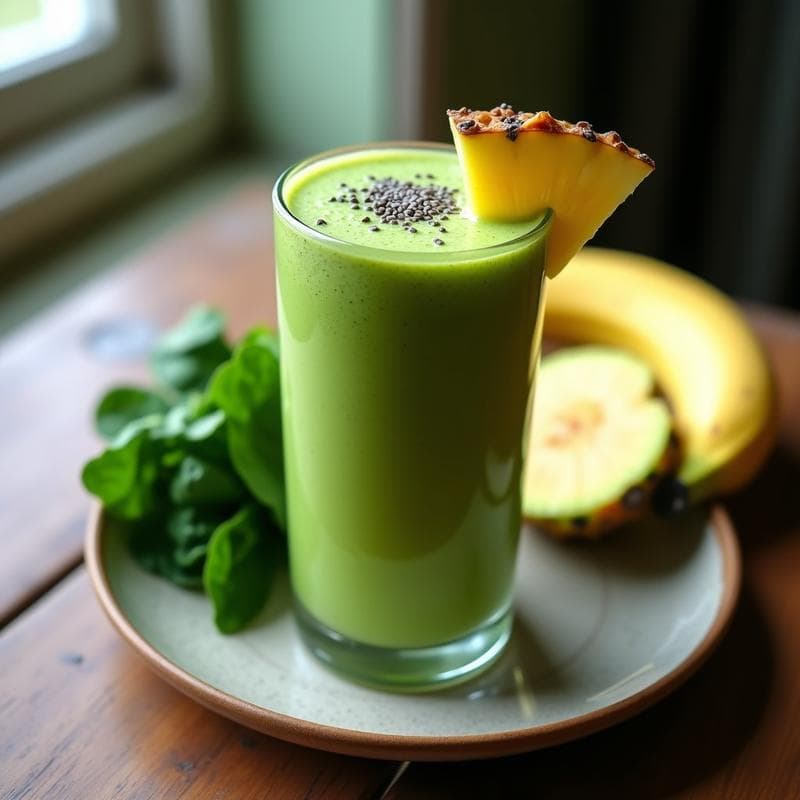 Smoothie Verde Energizante: Receta con Espinaca, Piña y Kale para Desintoxicar