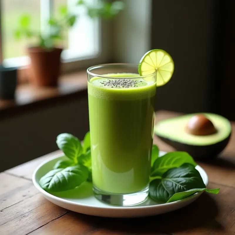 Smoothie Verde con Espinacas y Aguacate: Receta Detox con Matcha para Energía Duradera