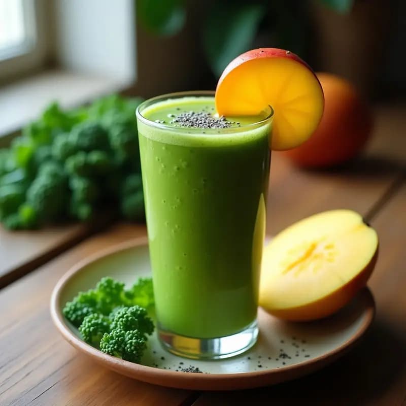 Smoothie Verde de Kale y Mango: Receta Proteica y Energética para el Desayuno