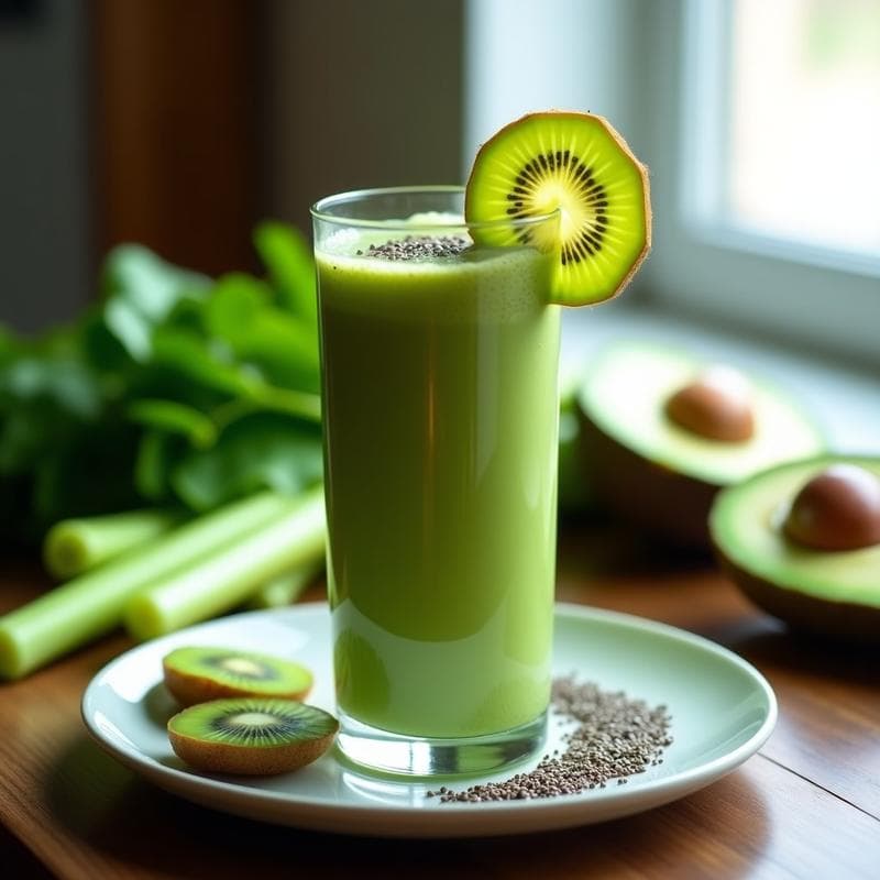 Smoothie Verde de Kiwi y Apio: Bebida Detox Keto para el Metabolismo