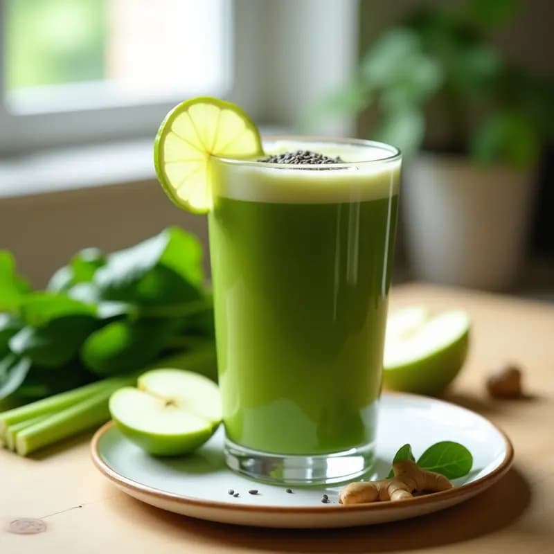 Batido Verde Energético: Receta de Smoothie de Verduras con Jengibre en 5 Minutos