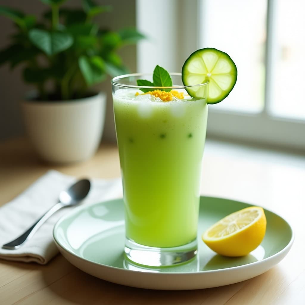 Smoothie de Yuzu y Pepino: Bebida Japonesa Detox y Refrescante Sin Azúcar