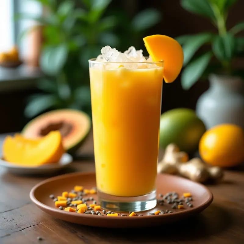 Smucci de Mango, Lechosa y Jengibre: Batido Venezolano Sin Lácteos y Refrescante