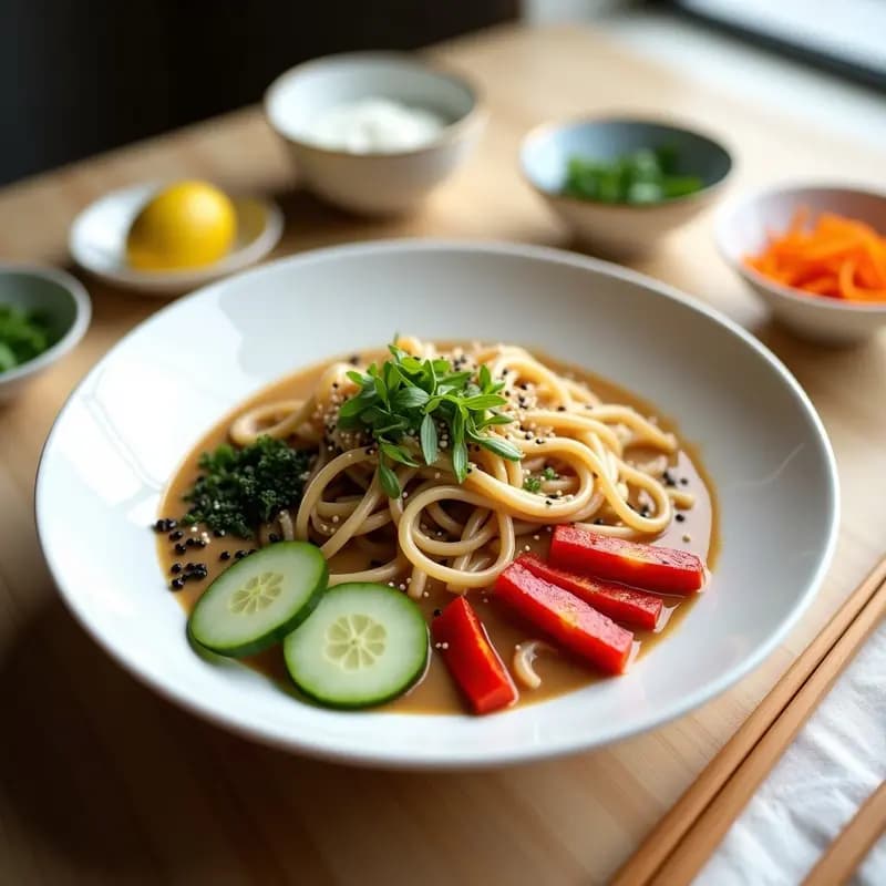 Soba Noodles con Sésamo y Jengibre: Receta Japonesa Fría y Ligera