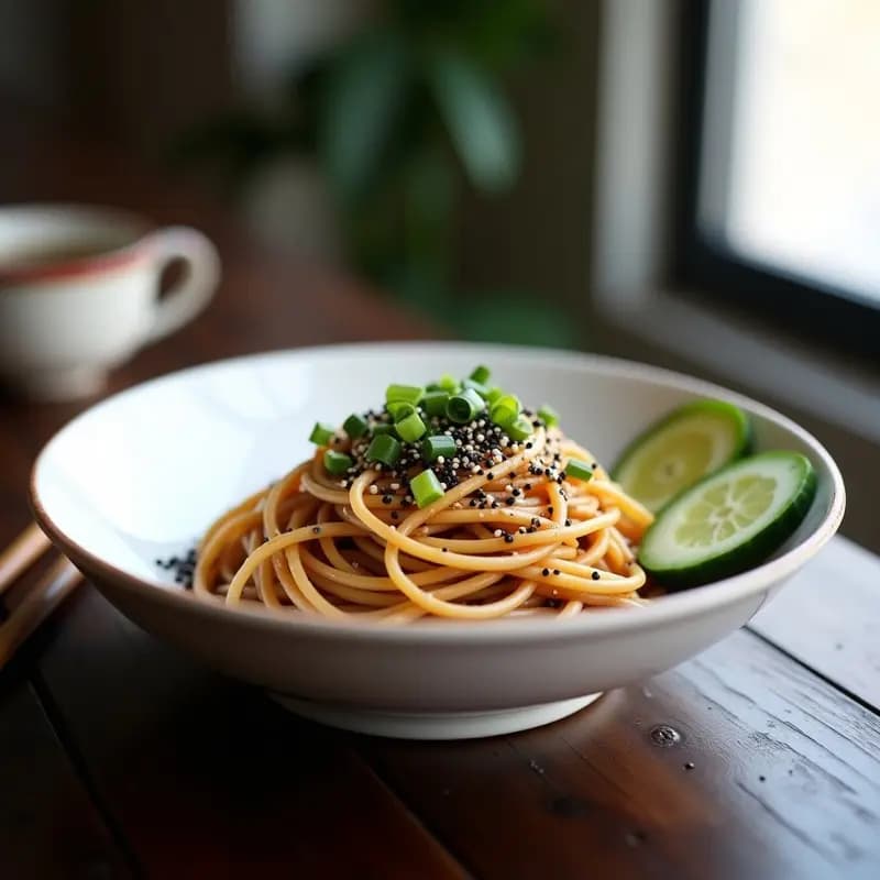Soba de Trigo Sarraceno con Sésamo y Miso: Fideos Japoneses Veganos y Sin Gluten