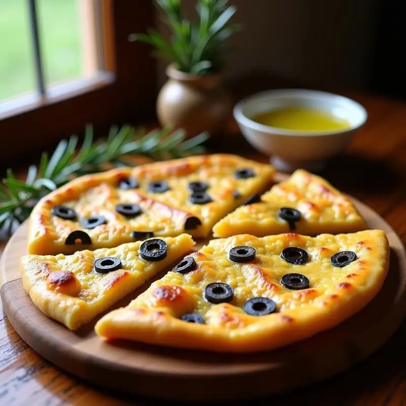 Socca de Garnacha y Aceitunas: Pan Francés Sin Gluten y Vegano en 15 Minutos