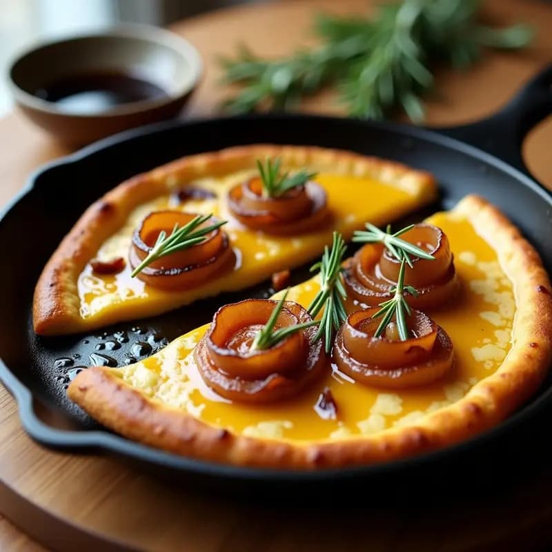 Socca Provenzal con Cebolla Caramelizada y Romero: Crepe de Garbanzo Sin Gluten