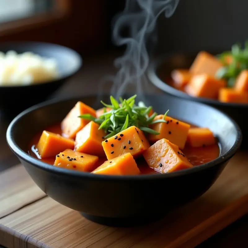 Sogo Tofu: Estofado Coreano de Tofu y Calabaza con Salsa de Gochujang y Miso