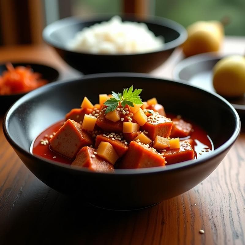 Solomillo de Cerdo Marinado en Salsa de Gochujang y Peras: Receta Coreana en Olla Lenta