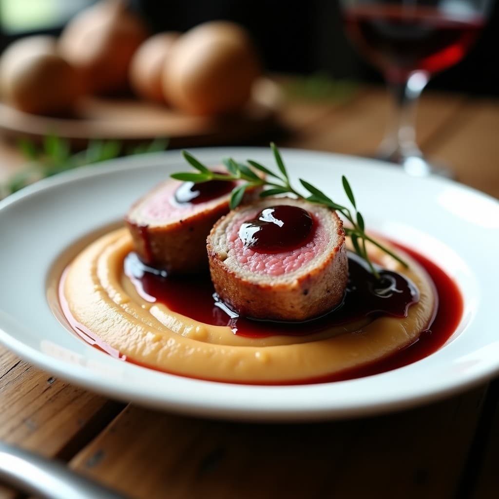 Solomillo de Cerdo al Vino Tinto con Puré de Castañas: Receta Francesa en Olla Lenta para Tupper