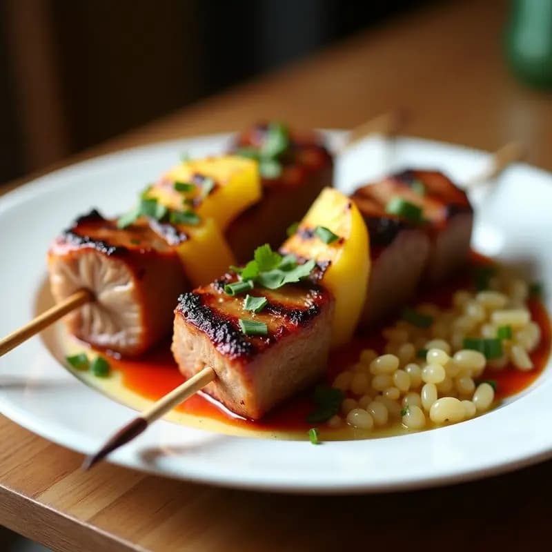 Brochetas de Solomillo Ibérico con Piña Grillada: Receta Gourmet en 20 Minutos