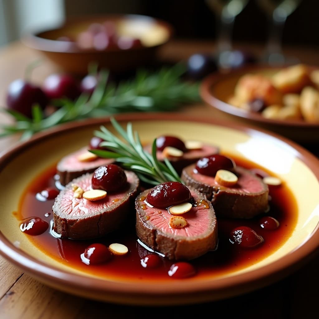 Solomillo de Ternera con Salsa de Ciruelas Pasas y Romero: Receta Española en Olla Exprés