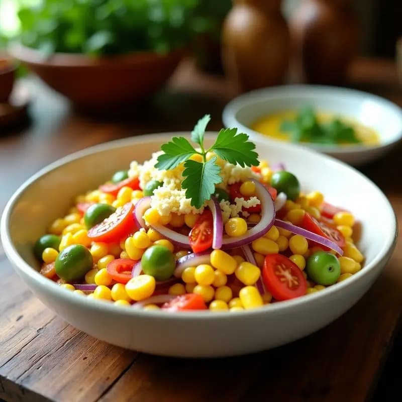 Solterito Arequipeño con Queso Vegano: Receta Peruana Fresca y Colorida