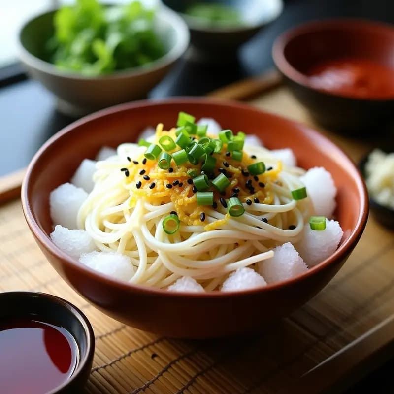 Somen Nagashi Japonés: Fideos Fríos con Salsa de Umeboshi y Jengibre