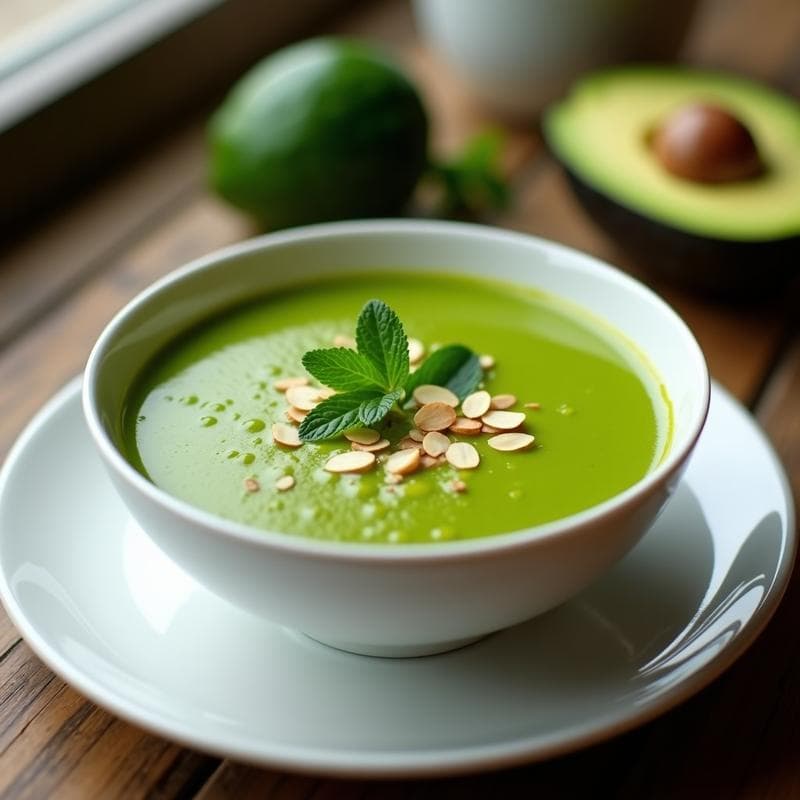 Sopa Fría de Aguacate y Espinaca: Receta en Airfryer Sin Cocción en 10 Minutos