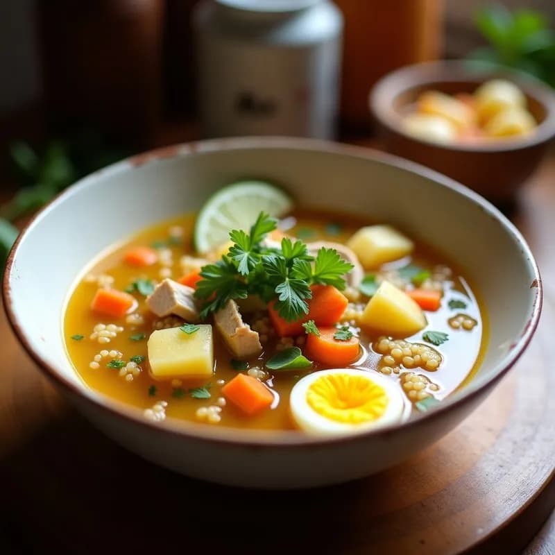 Aguadito Ayacuchano con Pollo y Quinua: Receta Auténtica Peruana en 30 Minutos
