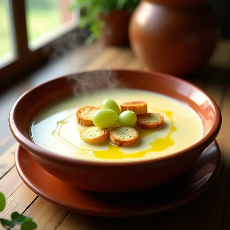 Sopa de Ajo Blanco de Málaga: Gazpacho Caliente Tradicional en 25 Minutos