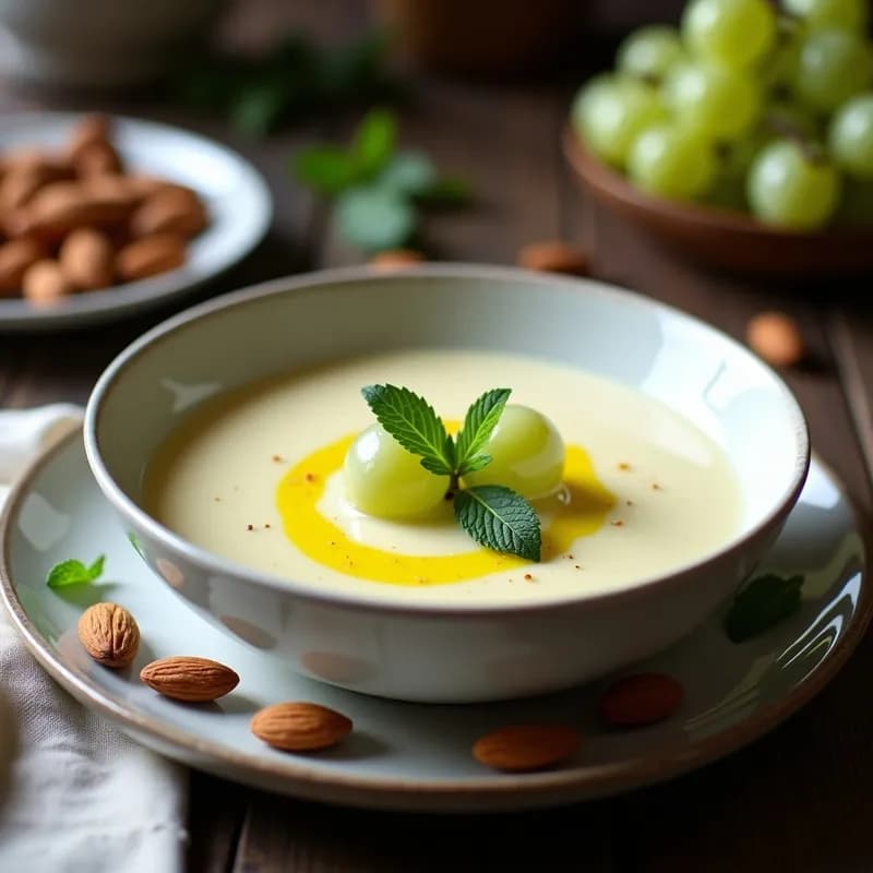 Sopa Ajo Blanco Malagueña: Receta Tradicional Helada en 10 Minutos