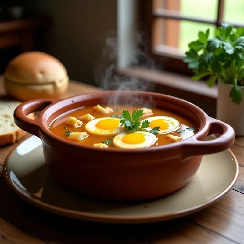 Sopa de Ajo Castellano: Receta Tradicional con Huevos Escalfados y Pan