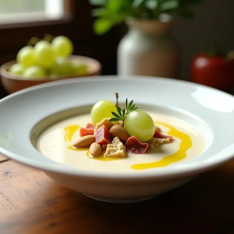 Ajoblanco Andaluz: Receta Tradicional Fría con Uvas y Jamón