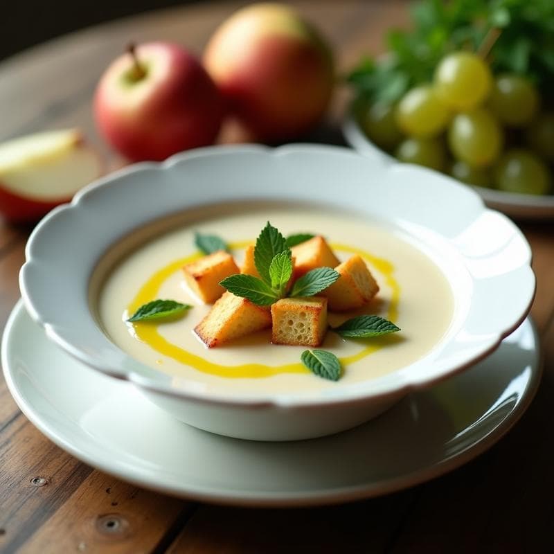 Sopa Ajoblanco Cordobesa: Receta Tradicional en Airfryer con Toque Crujiente