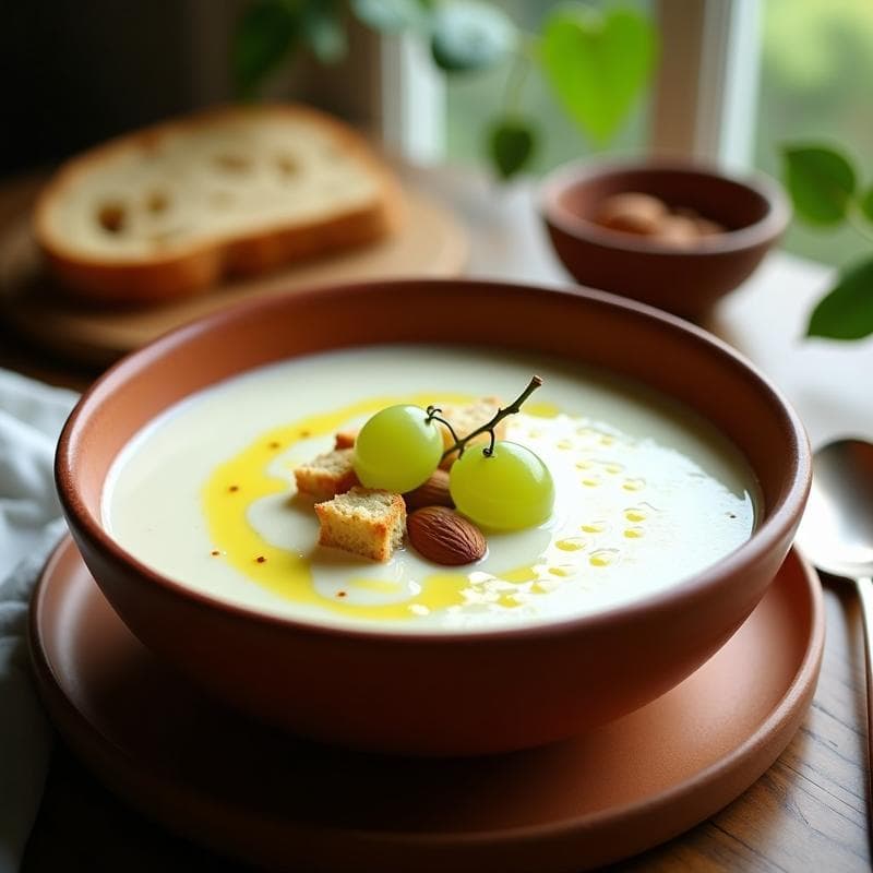 Sopa Ajoblanco Cordobés: Receta Tradicional Andaluza con Toque de Uva y Almendras