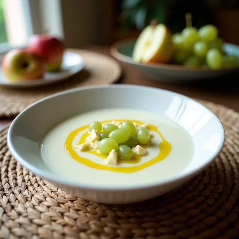 Sopa Ajoblanco Malagueña: Receta Auténtica Fría y Cremosa en 15 Minutos