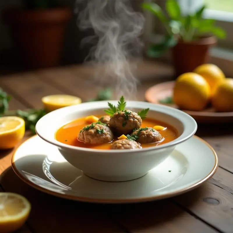 Sopa de Albóndigas de Cordero y Limón Confitado: Receta Marroquí Tradicional en Thermomix