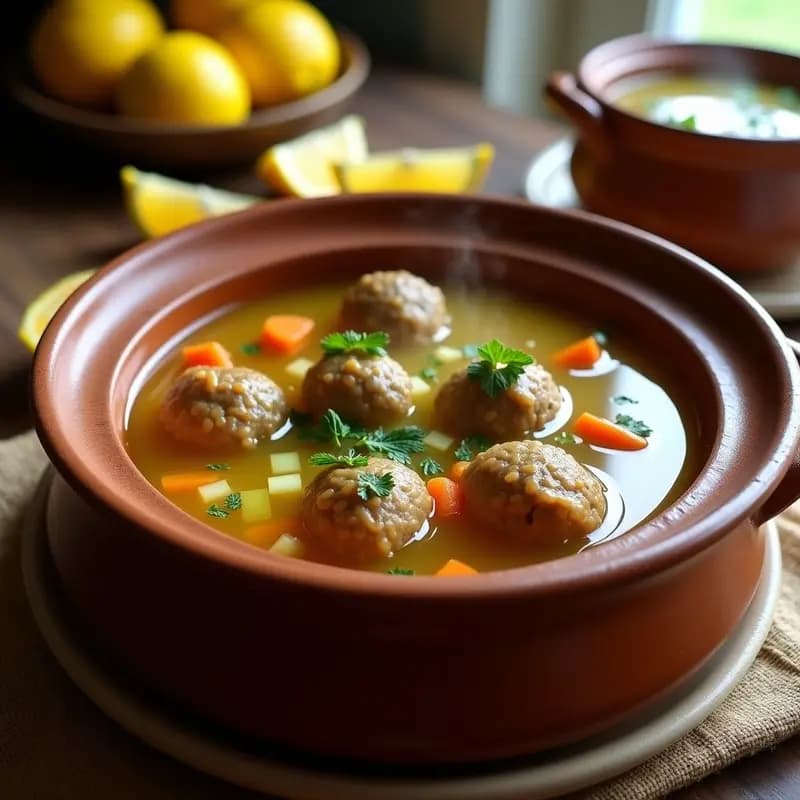 Sopa de Albóndigas de Cordero y Limón: Receta Turca de Invierno con Toque Cítrico