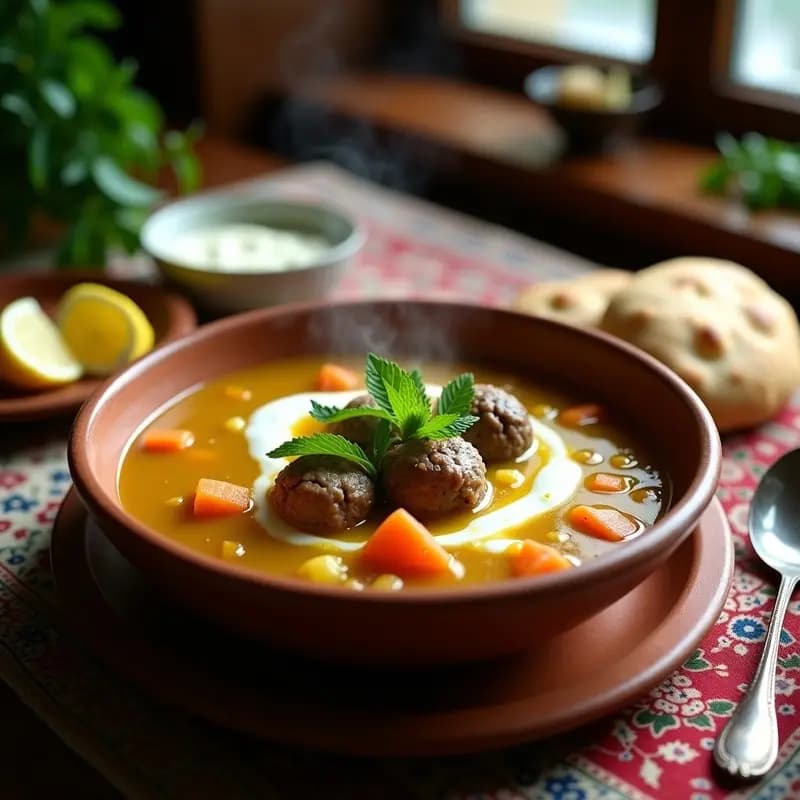 Sopa de Albóndigas de Cordero con Yogur y Menta: Receta Iraní en Olla Exprés