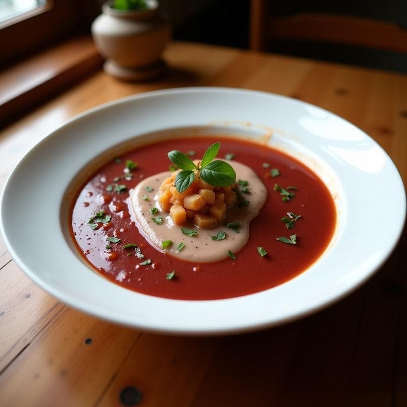 Sopa de Algas Dulse y Patata Morada con Crema de Cacahuete: Receta Escocesa Vegana