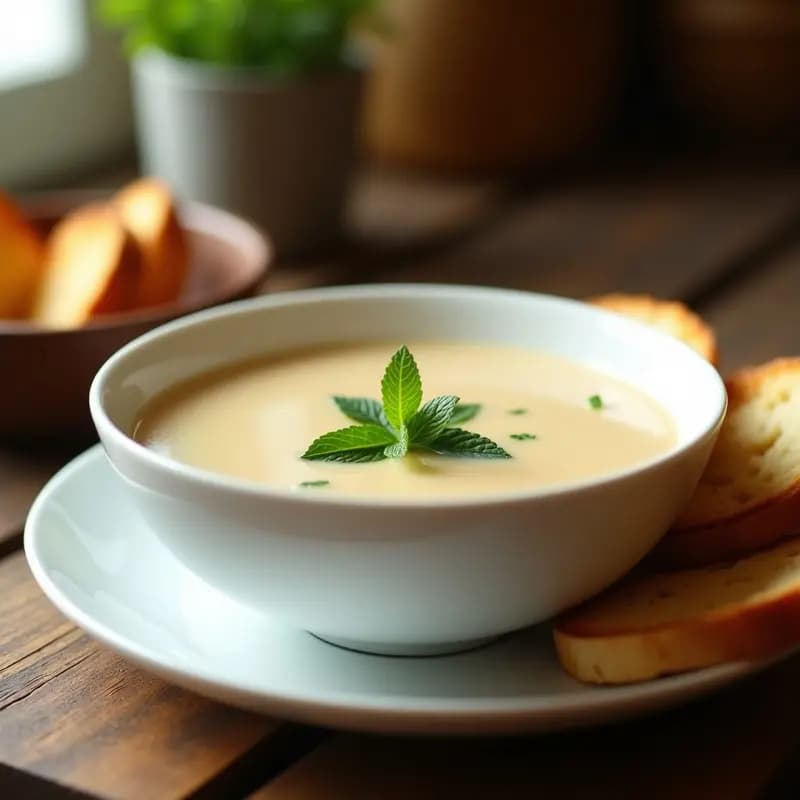 Sopa de almendras andaluza con pan tostado: Receta Fría de Verano Sin Lácteos