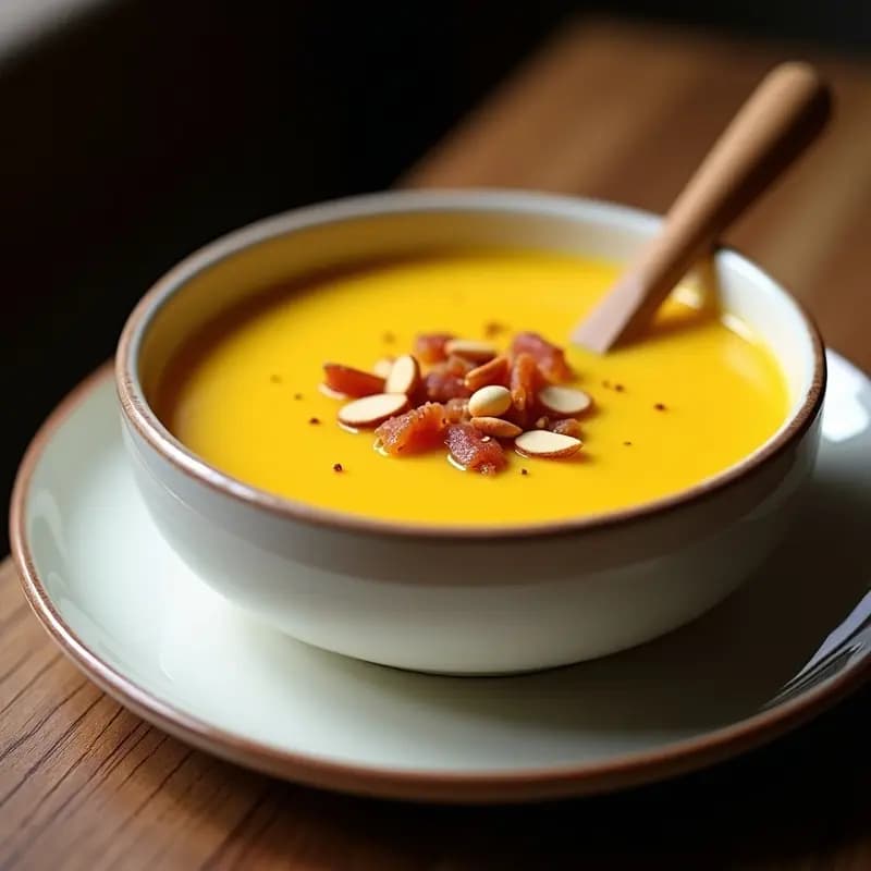 Sopa de Almendras y Azafrán con Crujiente de Jamón Serrano: Receta Española Keto en Thermomix
