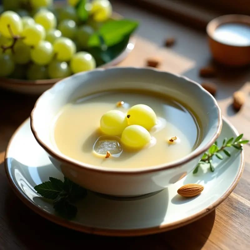 Sopa de Almendras Fría con Uvas: Receta Estival de la Sierra Nevada