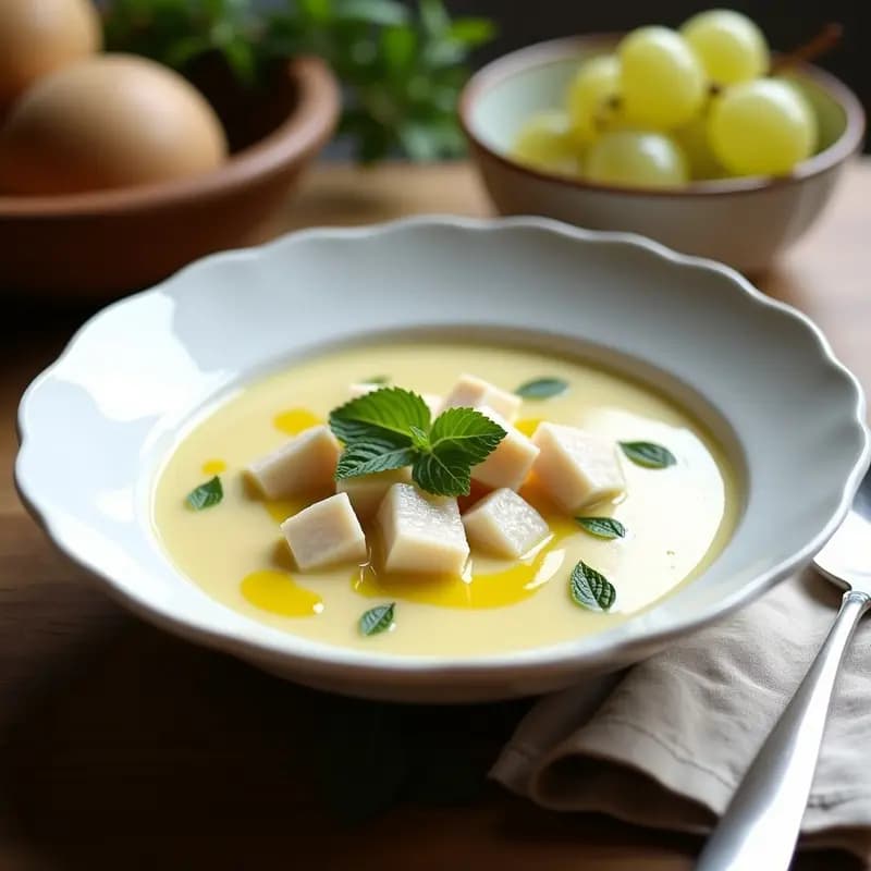 Sopa de Almendras con Uvas y Bacalao Desalado: Receta Fría de Andaluía