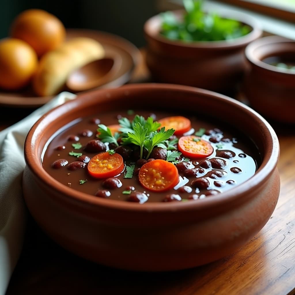 Sopa de Alubias Negras con Chorizo Vegano y Pimentón: Receta Cubana en Olla Exprés