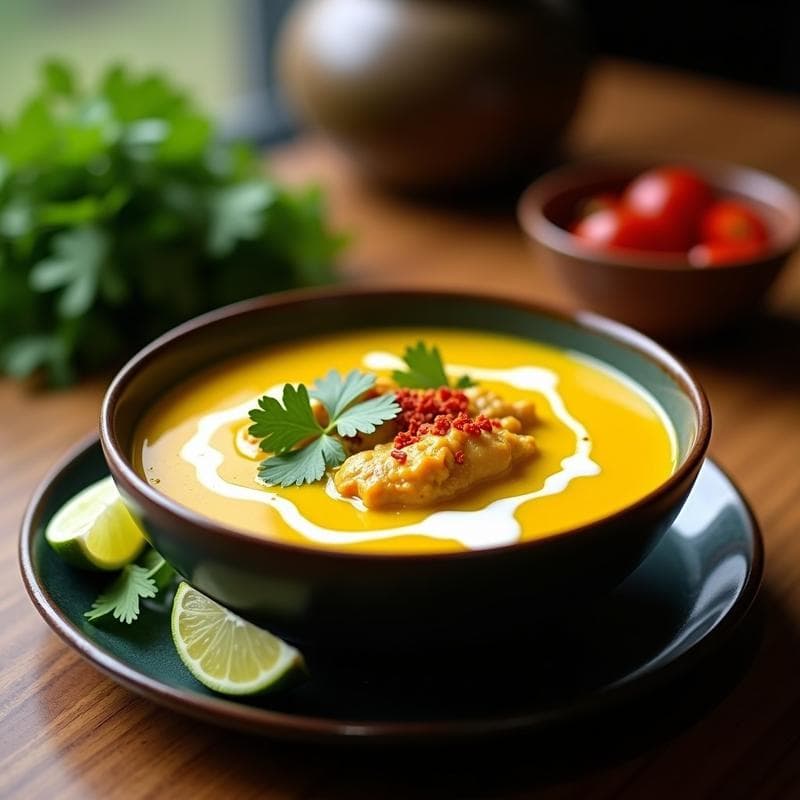 Sopa Ayam Kuning: Receta de Pollo Indonesio en Olla Rápida con Cúrcuma Dorada