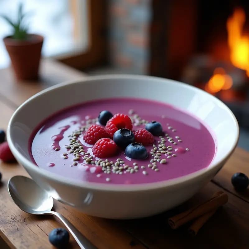Sopa de Berry y Jengibre con Leche de Almendras: Bebida Antioxidante Vegana para el Invierno