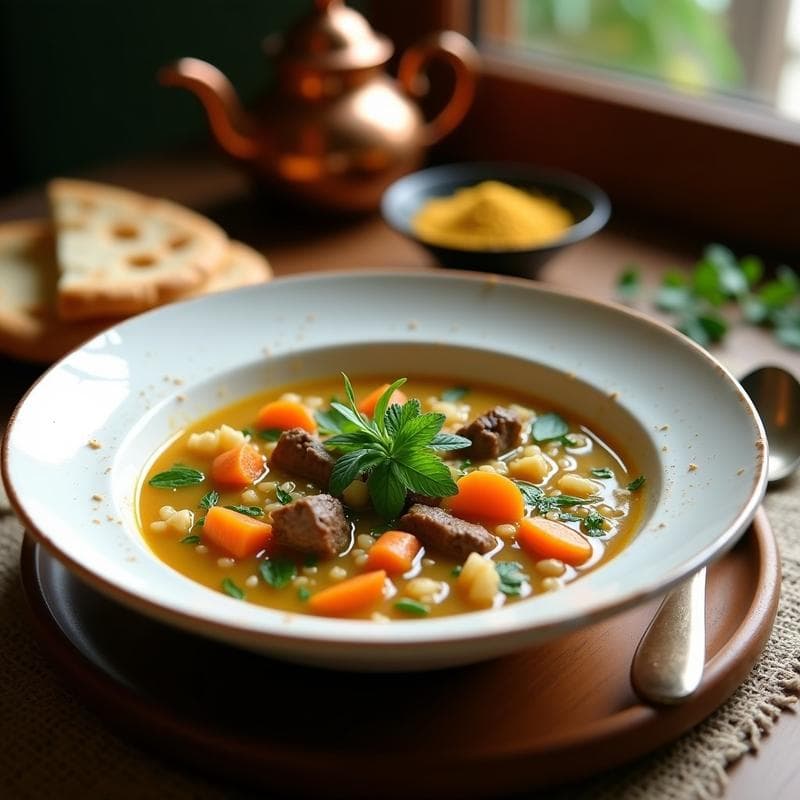 Sopa de bulgur con Cordero y Hierbas Deniz: Receta Turca Tradicional en Olla Express